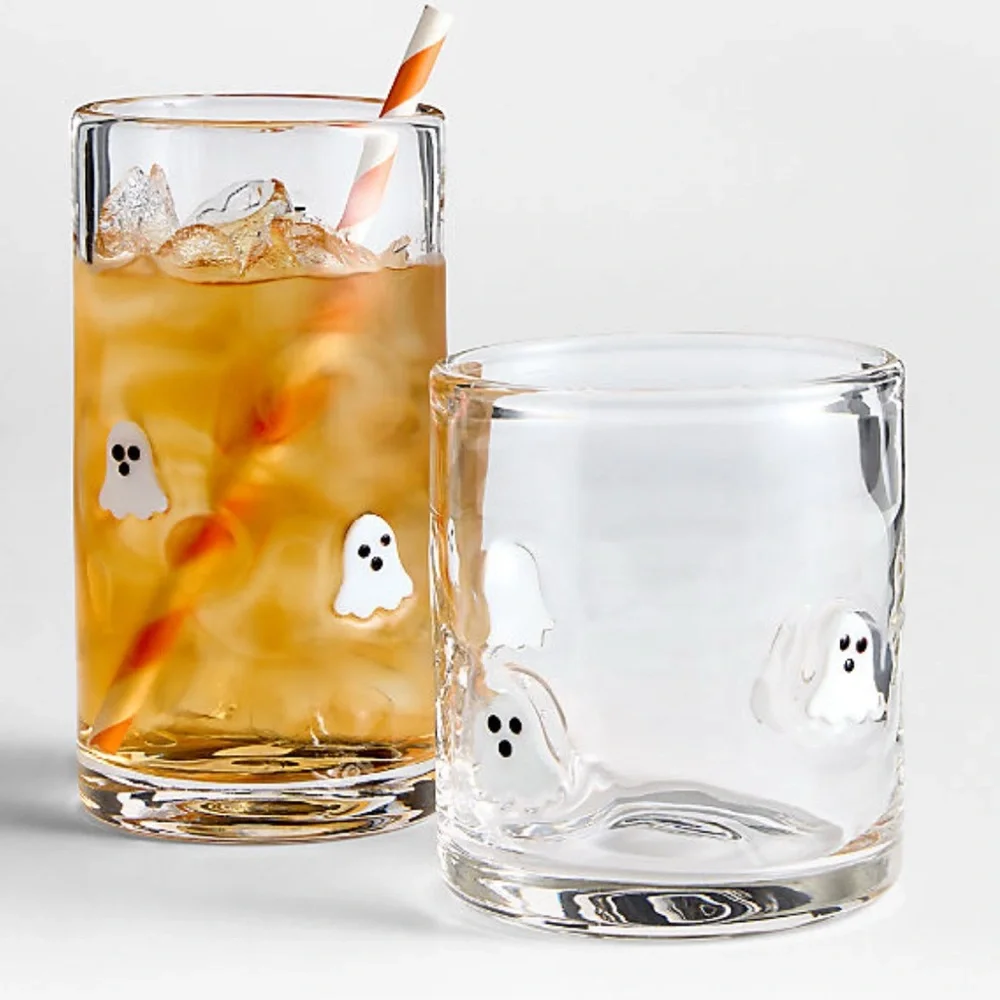 New! 🥃🍹✨EXCLUSIVE Crate&Barrel 👻👻👻 Icon Double Old-Fashioned Glass LIMITED